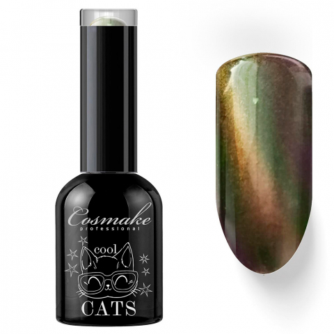 Cosmake 21 Гель-лак Кошачий глаз Серо-зеленый, 11 мл.