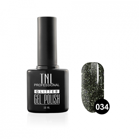 TNL Гель-лак Glitter №34 Мокрый асфальт, 10 мл.