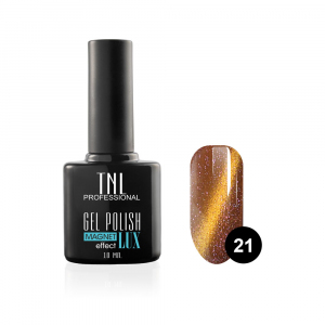 TNL Гель-лак Magnet Lux №21 кирпично-коричневый с блестками, 10 мл.