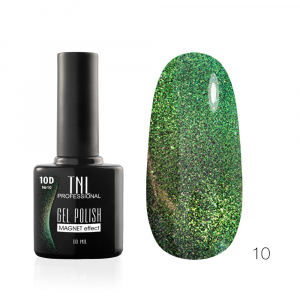 TNL Гель-лак Кошачий глаз 10D №10 огненный изумруд, 10 мл.