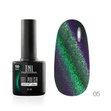 TNL Гель-лак Кошачий глаз 5D №05 зеленый-ежевичный, 10 мл.