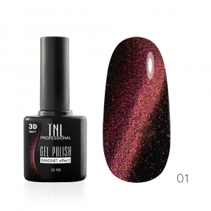 TNL Гель-лак Кошачий глаз 3D №01 миндальный, 10 мл.