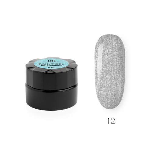 Гель-краска для стемпинга TNL №12 серебрянная, 6 мл.