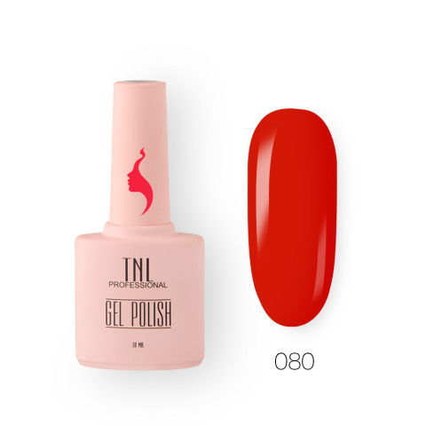 TNL Гель-лак 8 Чувств №080 алое пламя, 10 мл.