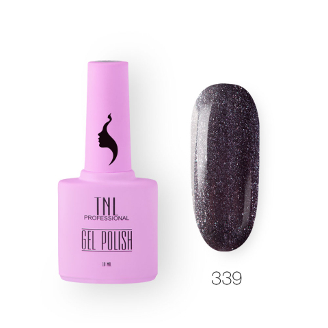 TNL Гель-лак 8 Чувств №339 искры графита, 10 мл.