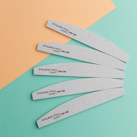 NFВ-41/1 Staleks Набор Пилка для ногтей Полумесяц SMART 100/180 грит, упак./5 шт.
