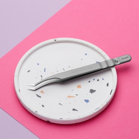 ТЕ-41/7 Пинцет профессиональный для ресниц EXPERT L-образный 30"