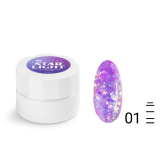 PASHE Гель для дизайна Starlight №01 звёздно-сиреневый, 6 мл.