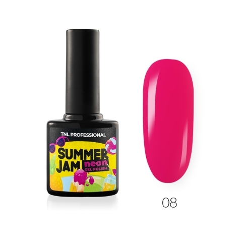 TNL Гель-лак Neon Summer Jam №08 - Неоновый малиновый, 10 мл.