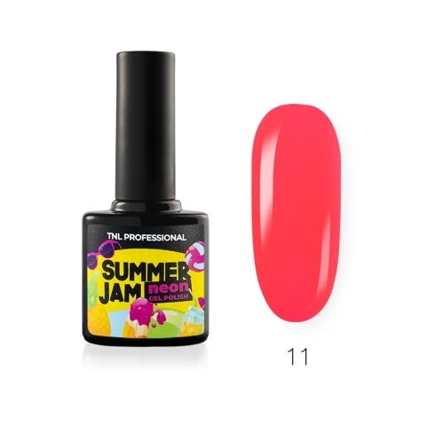 TNL Гель-лак Neon Summer Jam №11 - Неоновый ярко-коралловый, 10 мл.
