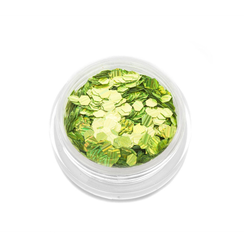 TNL Шестигранники Кошачий глаз салатовые №2