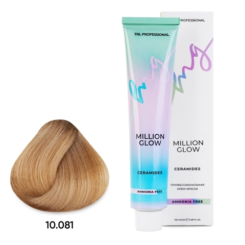 TNL 10.081 Крем-краска Б/А Million Glow Ammonia, платин. блонд постельный ледяной, 100 мл.