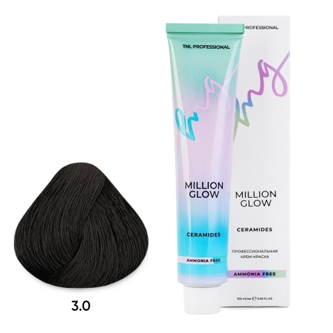 TNL 3.0 Крем-краска д/волос Б/А Million Glow Ammonia, тёмно-коричневый, 100 мл.