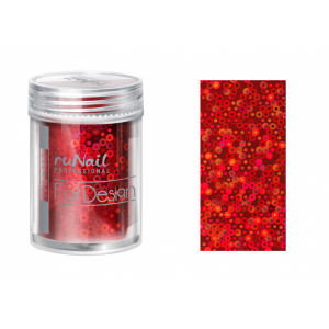 1991 Ru Nail Фольга цвет Красный голографик, 1,5 м, туба