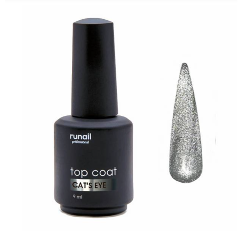 6143 RuNail Топ глянцевый с эффектом Cat's eye, 9 мл.