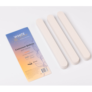 WL Сменные файлы для пилки Овал мягкая подложка 240 грит белый, 30 шт.