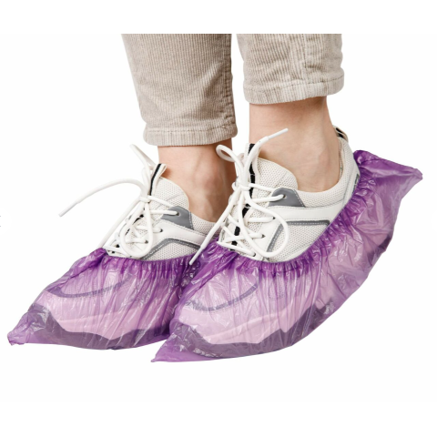 Бахилы п/э фиолетовые (нормал) №50