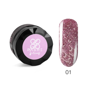 PASHE Жидкая фольга Sirius №01 розовая, светоотражающая, 6 мл.