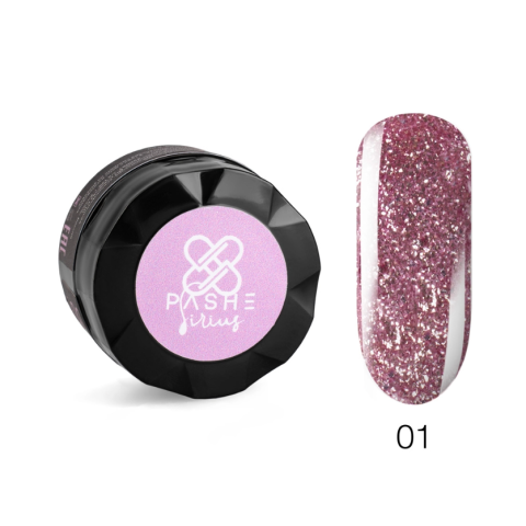 PASHE Жидкая фольга Sirius №01 розовая, светоотражающая, 6 мл.