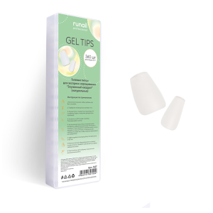 7627 RuNail Гелевые типсы Зауженный квадрат, 360 шт.