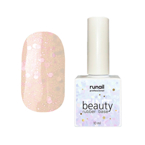 6771 RuNail Каучуковая база Beauty TINT Glitter Mix, 10 мл.