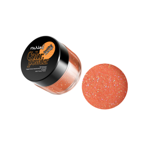 0040 RuNail Акриловая пудра с блёстками Оранжевая, 7,5 гр.