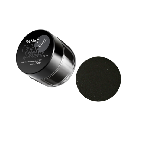 0030 RuNail Акриловая пудра Чёрная, 7,5 гр.