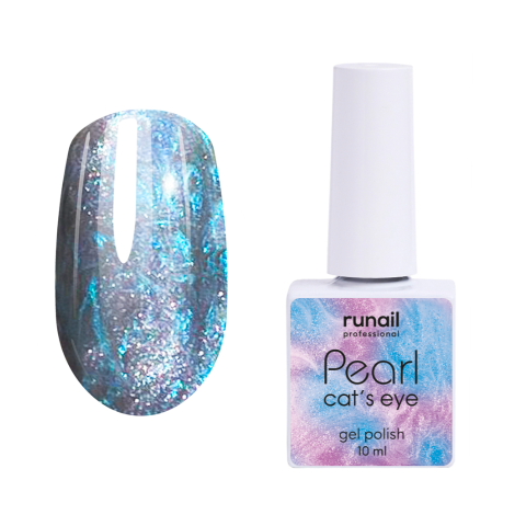 7644 RuNail Гель-лак Cat's eye Pearl, 10 мл.