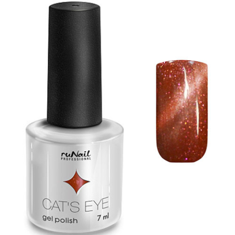 2908 RuNail Гель-лак Cat's eye Терракотово-розовый, 7 мл.