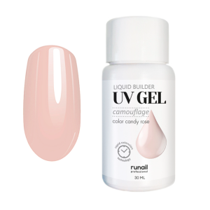 5398 Камуфлирующий Жидкий УФ Гель Розовая карамель, 30 мл.