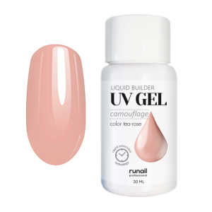 5400 RuNail Камуфлирующий Жидкий УФ Гель Чайная роза, 30 мл.