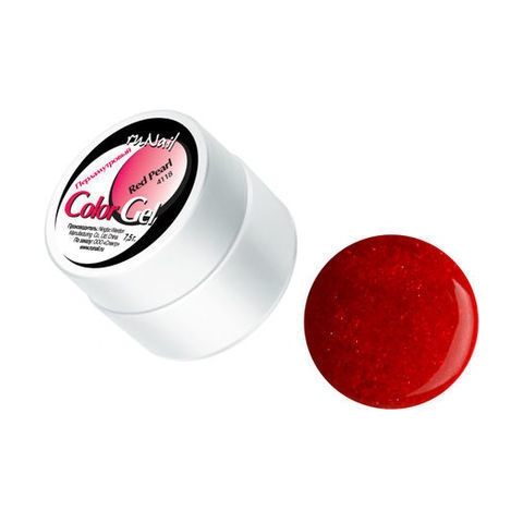 0507 RuNail Цветной УФ-Гель Красный жемчуг с перламутром, 7,5 гр.