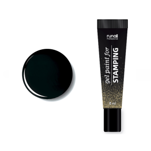 6728 RuNail Гель-Краска для стемпинга Чёрная, 8 мл.