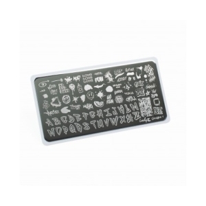 Lesly Пластина для стемпинга 6*12 см Graffiti-1