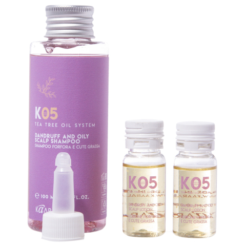 Kaaral K05 Набор от перхоти для жирной кожи головы (Лосьон 2*10 мл. + Шампунь 100 мл.)