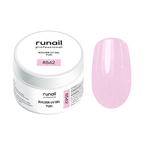 8562 RuNail Моделирующий УФ-гель с хлопьями Юки, 15 гр.