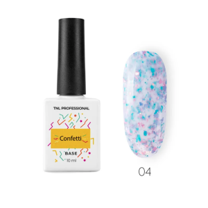 TNL База молочная Confetti №4 с цветной поталью, 10 мл.