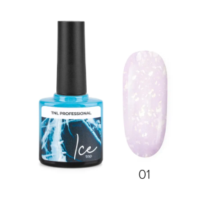 TNL Закрепитель для гель-лака Ice Top №01 с прозрачной жемчужной слюдой, 10 мл.