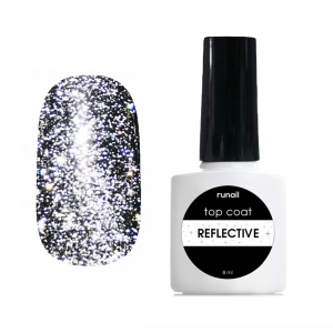 7015 RuNail Топ глянцевый светоотражающий, 8 мл.