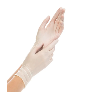 1232 БИНОВИ Перчатки латексные опудренные, гладкие L/50 пар, Натуральные