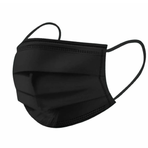 БИНОВИ Маска 3-х слойная черная, фильтр-мелтблаун, 1/50 шт, коробка