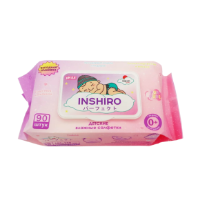 INSHIRO Салфетки влажные детские Алоэ и Ромашка, 90 шт.