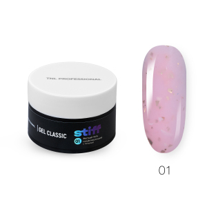 TNL Гель для наращивания Stiff жёсткий с поталью №01 розовый, 30 мл.