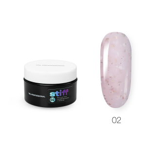 TNL Гель для наращивания Stiff жёсткий с поталью №02 лиловый, 18 мл.