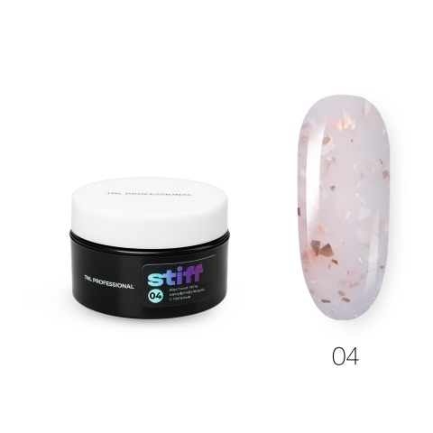 TNL Гель для наращивания Stiff жёсткий с поталью №04 кремовый, 18 мл.