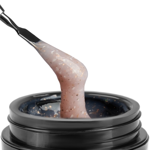 TNL Гель для наращивания Stiff жёсткий с поталью №04 кремовый, 18 мл.