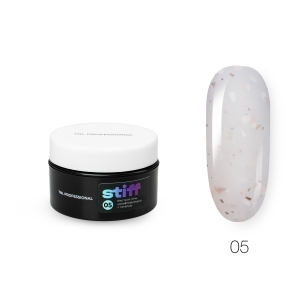 TNL Гель для наращивания Stiff жёсткий с поталью №05 молочный, 18 мл.