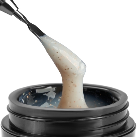 TNL Гель для наращивания Stiff жёсткий с поталью №05 молочный, 18 мл.