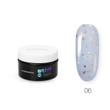 TNL Гель для наращивания Stiff жёсткий с поталью №06 серо-голубой, 18 мл.