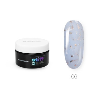 TNL Гель для наращивания Stiff жёсткий с поталью №06 серо-голубой, 18 мл.